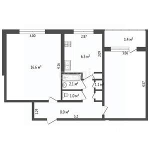 2-к квартира, вторичка, 50м2, 5/9 этаж