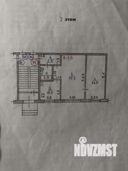 2-к квартира, вторичка, 45м2, 1/5 этаж