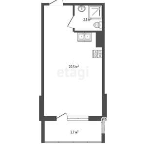 Студия квартира, вторичка, 24м2, 3/11 этаж