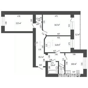3-к квартира, вторичка, 73м2, 3/10 этаж