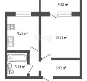 1-к квартира, вторичка, 33м2, 3/10 этаж