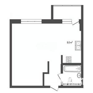 Студия квартира, вторичка, 40м2, 4/5 этаж
