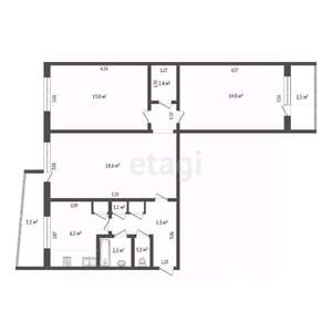 3-к квартира, вторичка, 64м2, 8/10 этаж