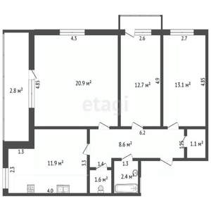 3-к квартира, вторичка, 80м2, 2/5 этаж