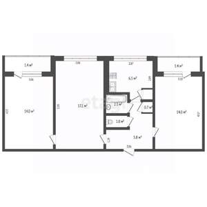 3-к квартира, вторичка, 61м2, 5/5 этаж