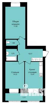 2-к квартира, вторичка, 62м2, 2/12 этаж