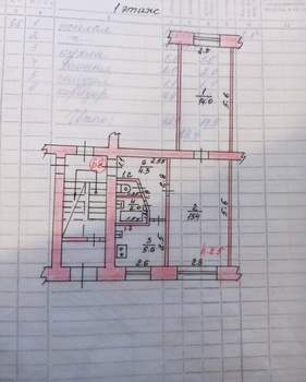 2-к квартира, вторичка, 43м2, 1/5 этаж