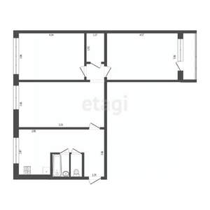 3-к квартира, вторичка, 64м2, 3/5 этаж
