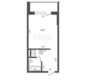 Студия квартира, вторичка, 22м2, 7/9 этаж