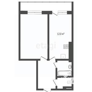 1-к квартира, вторичка, 42м2, 5/16 этаж