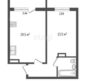 1-к квартира, вторичка, 40м2, 7/10 этаж