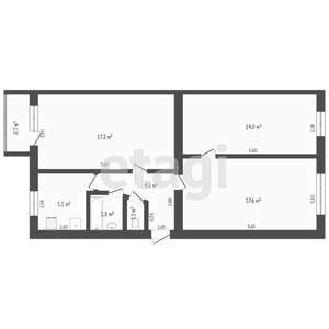 3-к квартира, вторичка, 61м2, 3/6 этаж
