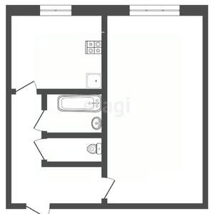 1-к квартира, вторичка, 33м2, 3/5 этаж