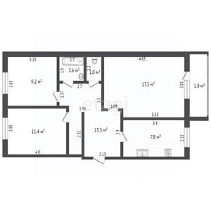 3-к квартира, вторичка, 74м2, 1/5 этаж