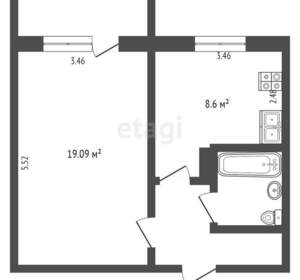 1-к квартира, вторичка, 37м2, 5/10 этаж