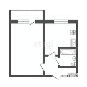 1-к квартира, вторичка, 37м2, 8/10 этаж