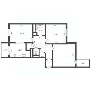 3-к квартира, вторичка, 105м2, 5/10 этаж