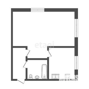 1-к квартира, вторичка, 30м2, 1/4 этаж