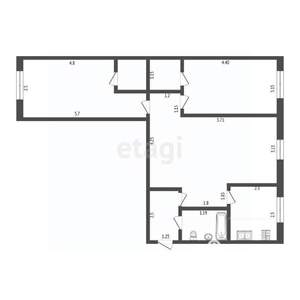 3-к квартира, вторичка, 60м2, 1/5 этаж