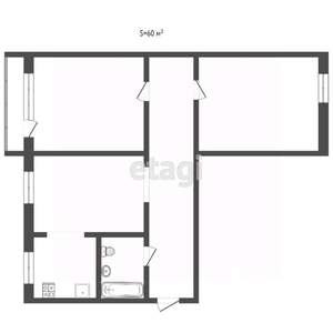 3-к квартира, вторичка, 53м2, 4/5 этаж