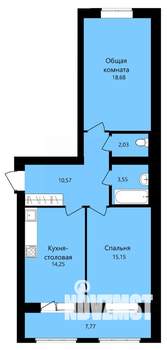 2-к квартира, вторичка, 64м2, 9/12 этаж