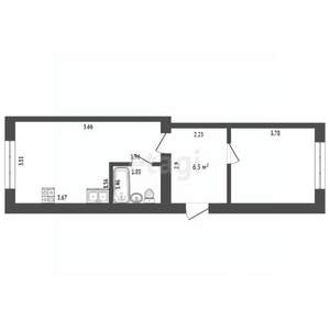 1-к квартира, вторичка, 33м2, 1/3 этаж