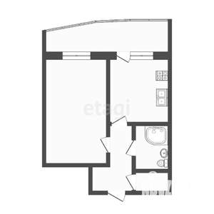 1-к квартира, вторичка, 39м2, 9/16 этаж