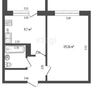 1-к квартира, вторичка, 39м2, 3/11 этаж