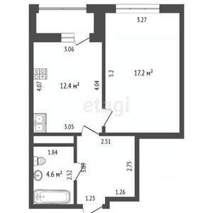 1-к квартира, вторичка, 44м2, 2/18 этаж