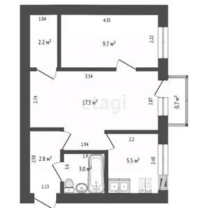 2-к квартира, вторичка, 41м2, 4/5 этаж