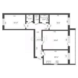 3-к квартира, вторичка, 66м2, 7/10 этаж