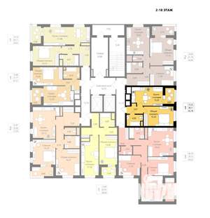 1-к квартира, вторичка, 39м2, 11/18 этаж