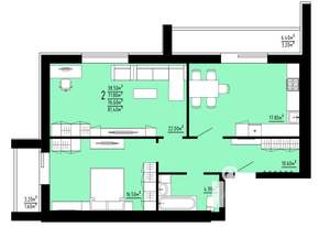 2-к квартира, строящийся дом, 77м2, 2/10 этаж