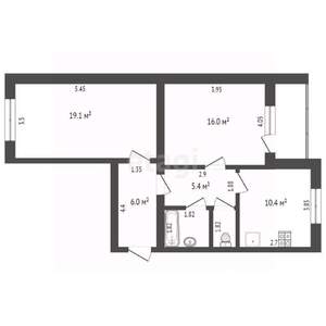 2-к квартира, вторичка, 62м2, 5/10 этаж
