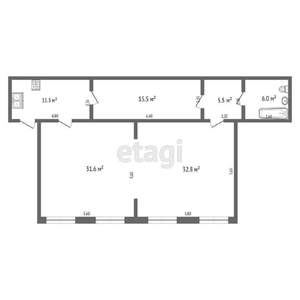 3-к квартира, вторичка, 102м2, 6/6 этаж