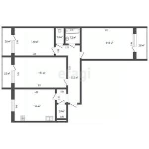 3-к квартира, вторичка, 82м2, 9/10 этаж