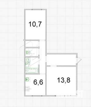 2-к квартира, вторичка, 47м2, 1/2 этаж