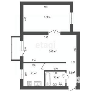 2-к квартира, вторичка, 41м2, 5/5 этаж