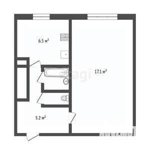 1-к квартира, вторичка, 33м2, 4/5 этаж