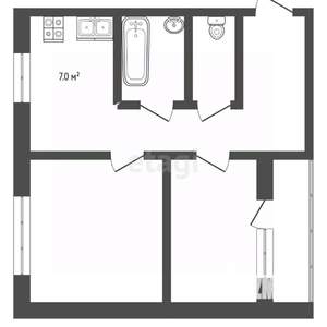 2-к квартира, вторичка, 50м2, 3/5 этаж