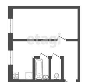 1-к квартира, вторичка, 33м2, 2/5 этаж