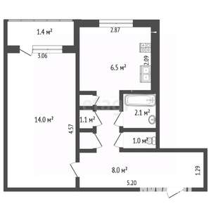 1-к квартира, вторичка, 33м2, 2/9 этаж