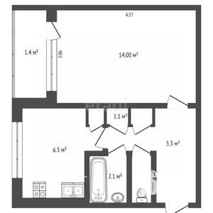 1-к квартира, вторичка, 30м2, 1/9 этаж