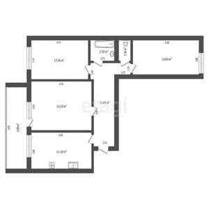 3-к квартира, вторичка, 72м2, 9/10 этаж