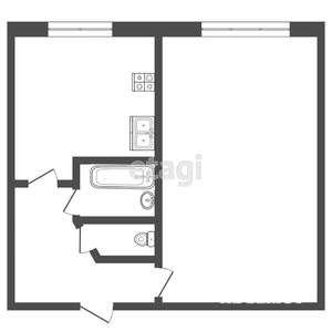 1-к квартира, вторичка, 33м2, 4/5 этаж