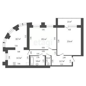 2-к квартира, вторичка, 83м2, 11/12 этаж