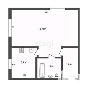 1-к квартира, вторичка, 31м2, 1/5 этаж