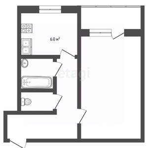 1-к квартира, вторичка, 32м2, 4/9 этаж