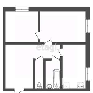 2-к квартира, вторичка, 45м2, 1/5 этаж