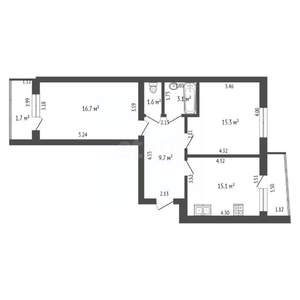 2-к квартира, вторичка, 62м2, 5/10 этаж
